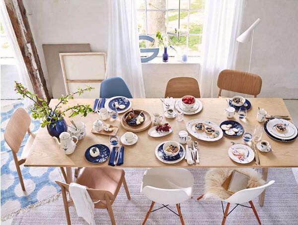 Old Luxembourg Blue Blanc Oval Servis Tabağı 36 cm