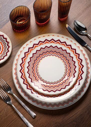 Iconic Turuncu Bordo Porselen Yemek Tabağı 27,5 cm