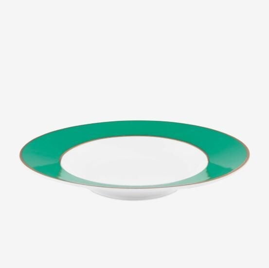 Yeşil Porselen Çukur Tabak 23,5 cm