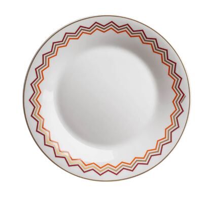 Iconic Turuncu Bordo Porselen Çukur Tabak 22 cm