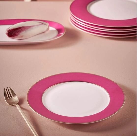 Pembe Porselen Kahvaltı Tabağı 23 cm