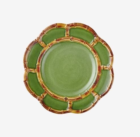 Yeşil Melamin Kahvaltı Tabağı 23 Cm Bambu