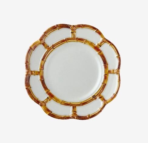 Beyaz Melamin Kahvaltı Tabağı 23 Cm Bambu