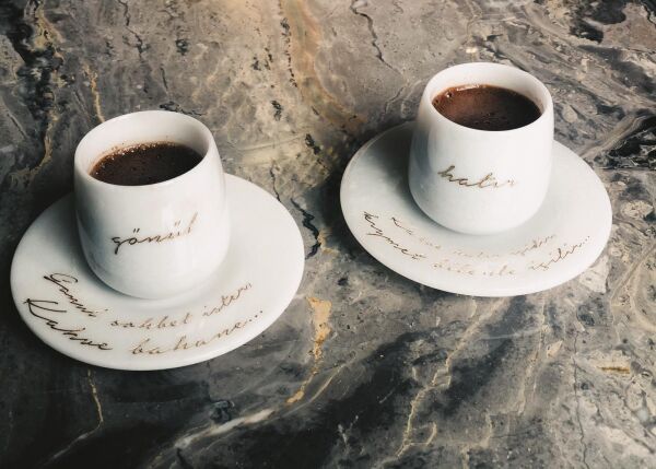 Mermer Kahve Fincan Seti