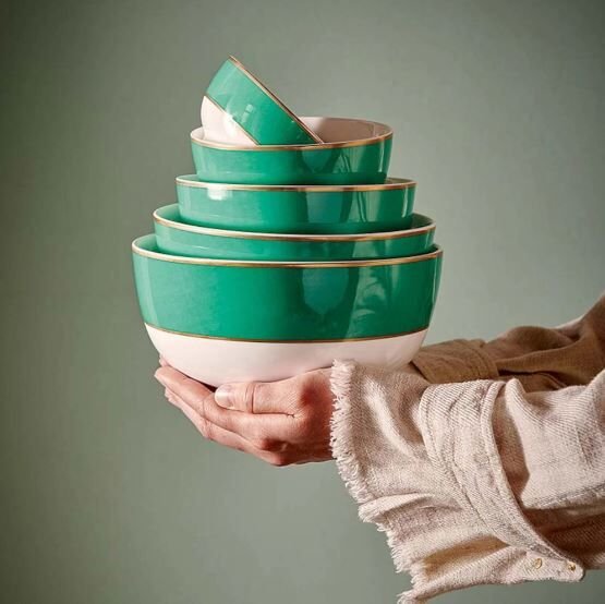 Yeşil Porselen Kase 12,5 cm