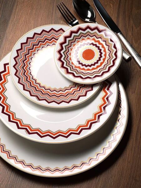 Iconic Turuncu Bordo Porselen Servis Tabağı & Supla 32 cm