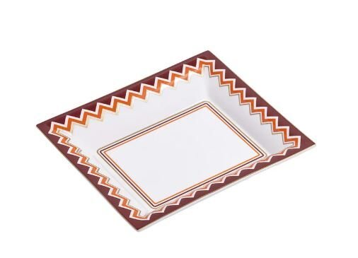 Iconic Turuncu Bordo Dikdörtgen Dekoratif Tabak 22X18cm