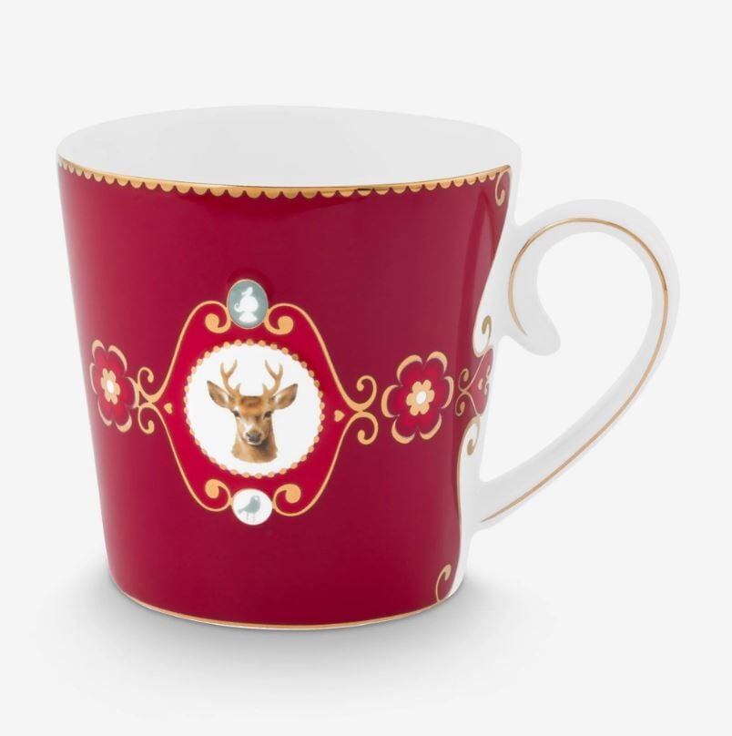 Kırmızı Porselen Kupa 250 Ml