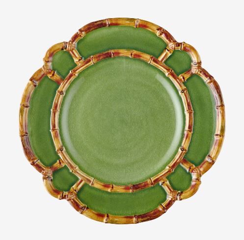 Yeşil Melamin Yemek Tabağı 28 Cm Bambu