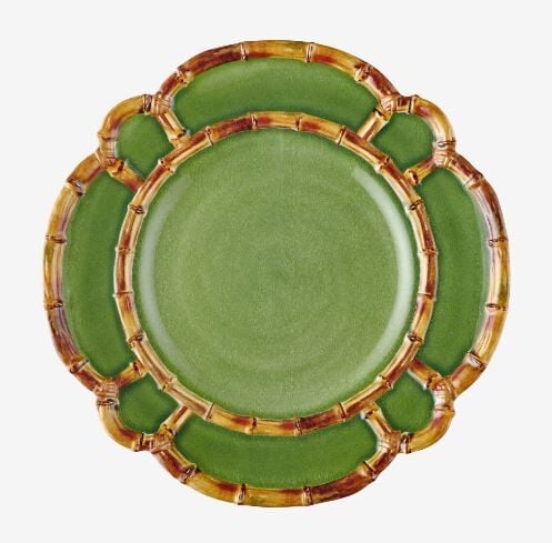 Yeşil Melamin Yemek Tabağı 28 Cm Bambu