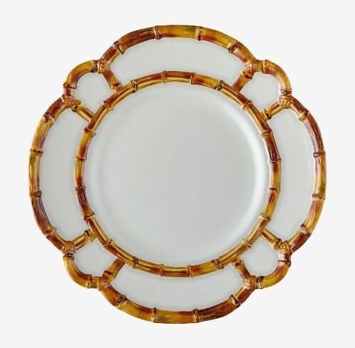 Beyaz Melamin Yemek Tabağı 28 Cm Bambu