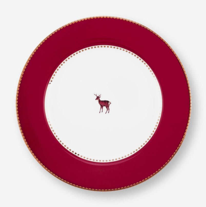 Kırmızı Porselen Kahvaltı Tabağı 21 Cm