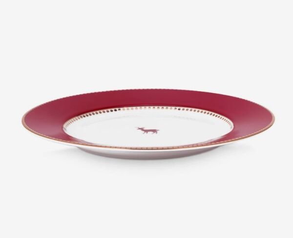 Kırmızı Porselen Kahvaltı Tabağı 21 Cm