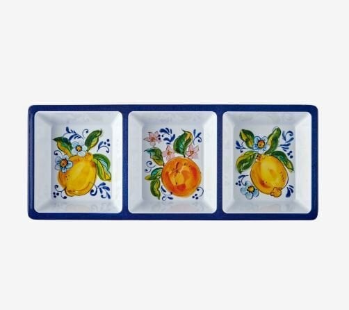 Mavi Melamin 3 Bölmeli Çerezlik 38 Cm Capri Collection