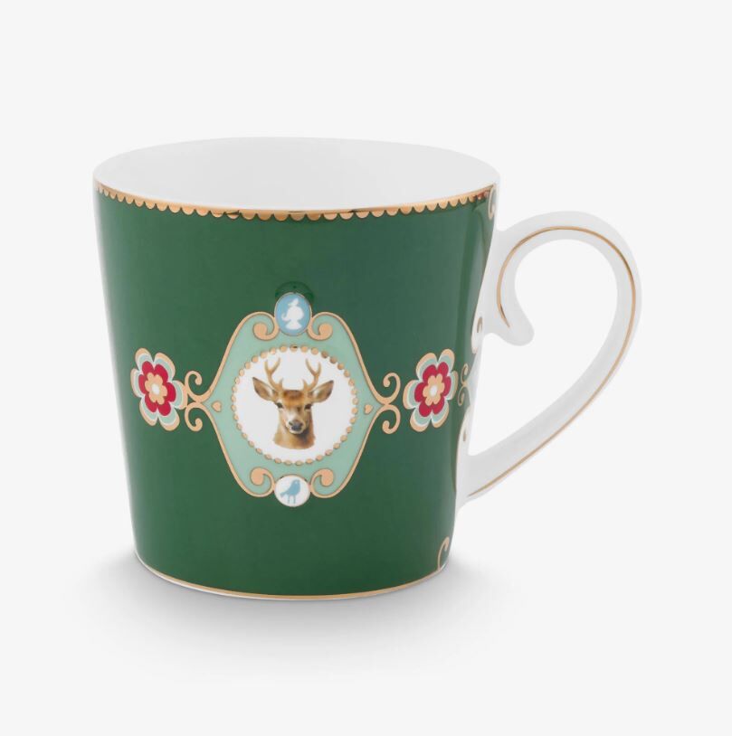 Yeşil Porselen Kupa 250 Ml Love Birds Collection by Pip Studio