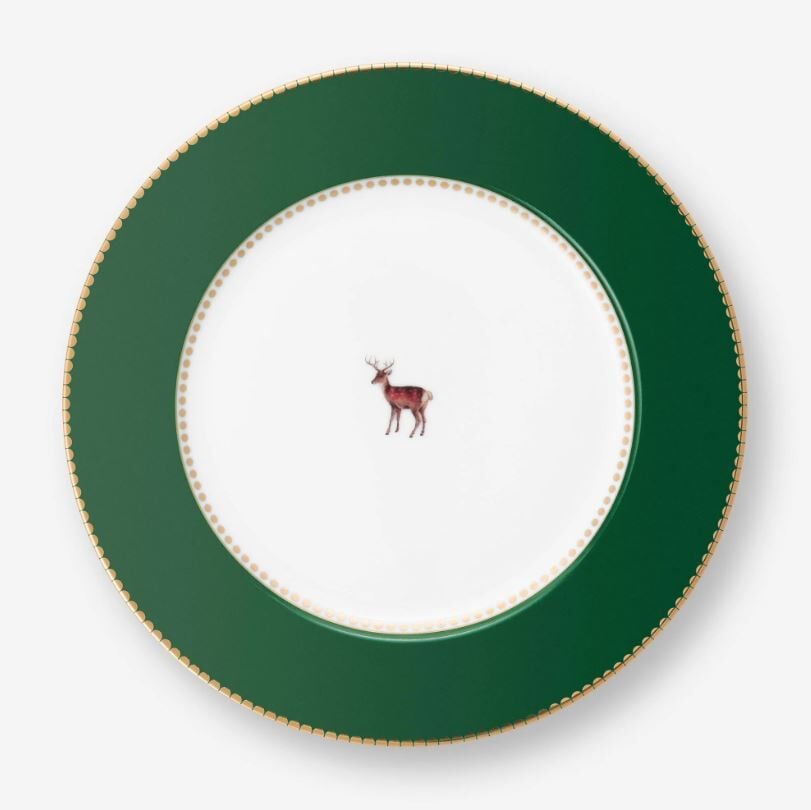 Love Birds Yeşil Porselen Kahvaltı Tabağı 21 Cm