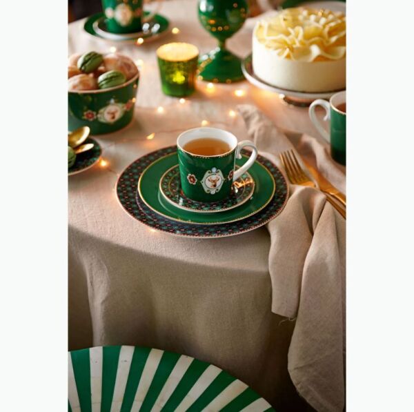 Yeşil Porselen Kupa 150 Ml Love Birds