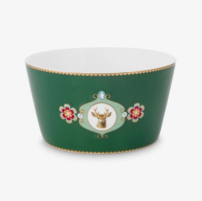 Yeşil Porselen Kase 15 Cm Love Birds