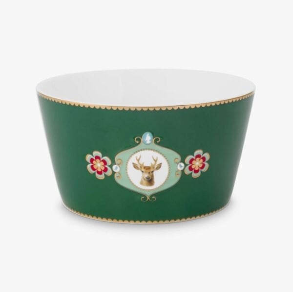 Yeşil Porselen Kase 15 Cm Love Birds