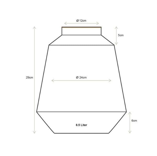 Kırmızı Metal Vazo 24X29 Cm Love BirdsV