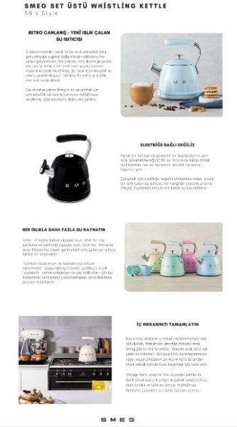 Smeg Retro Islıklı Kettle Kırmızı