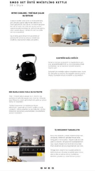 Smeg Retro Islıklı Kettle Krem