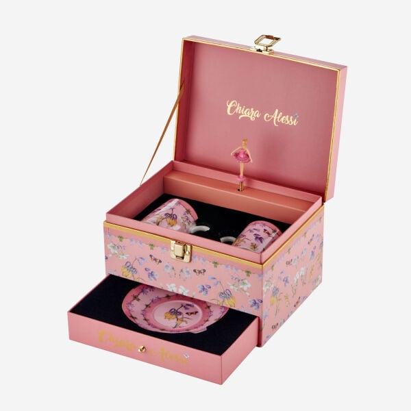 Art Ballerina 2li Pembe Kahve Fincanı with Music Box