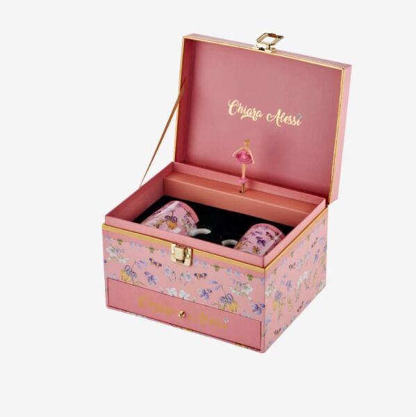 Art Ballerina 2li Pembe Kahve Fincanı with Music Box