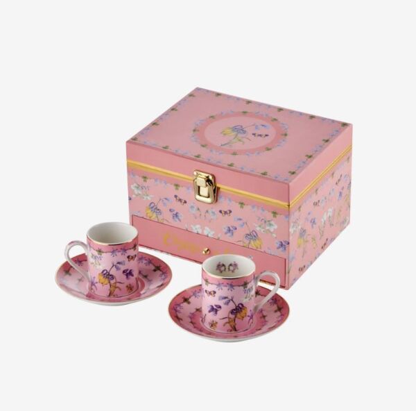 Art Ballerina 2li Pembe Kahve Fincanı with Music Box