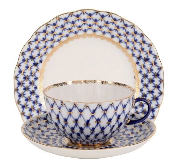 Tea set Tulip Cobalt Net  6/20