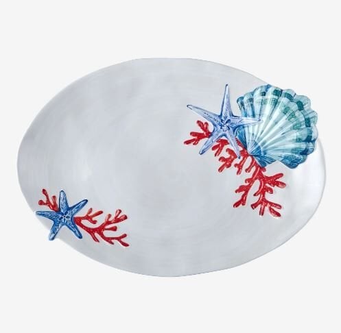 Beyaz Melamin Servis Tabağı 43 Cm Bambu