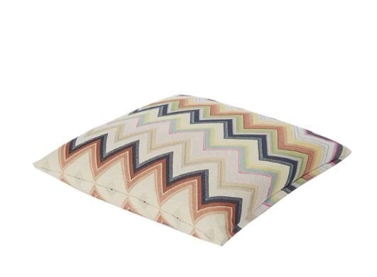 Agadir Kahverengi Çok Renkli Zigzag Desenli Dekoratif Yastık 40 x 40 cm