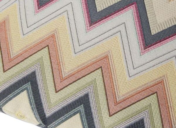 Agadir Kahverengi Çok Renkli Zigzag Desenli Dekoratif Yastık 40 x 40 cm