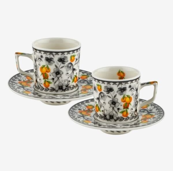 Gri Porselen Kahve Fincan Seti 120 Ml Arancia Collection