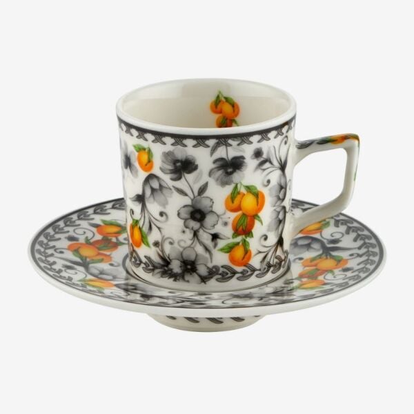 Gri Porselen Kahve Fincan Seti 120 Ml Arancia Collection