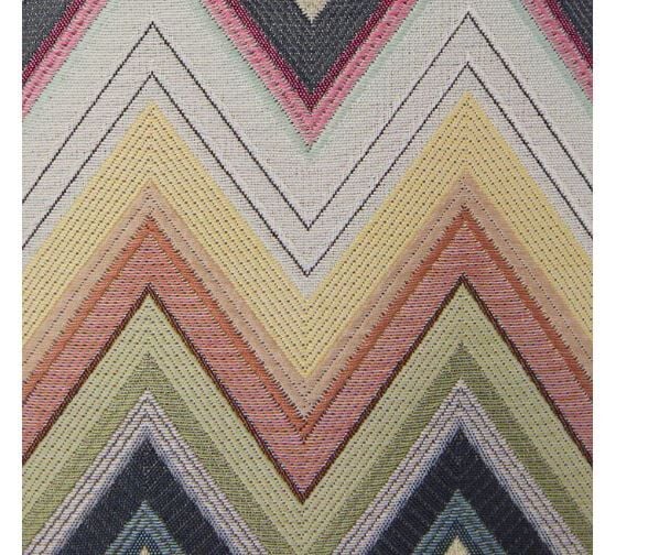 Agadir Kahverengi Çok Renkli Zigzag Desenli Yuvarlak Puf