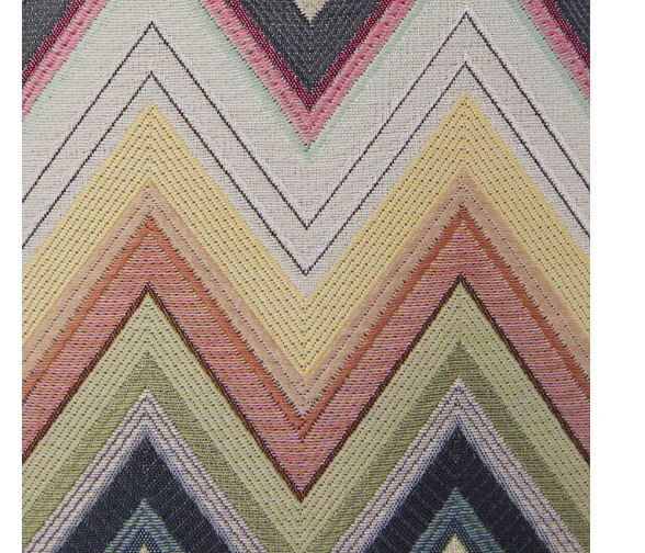 Agadir Kahverengi Çok Renkli Zigzag Desenli Yuvarlak Puf