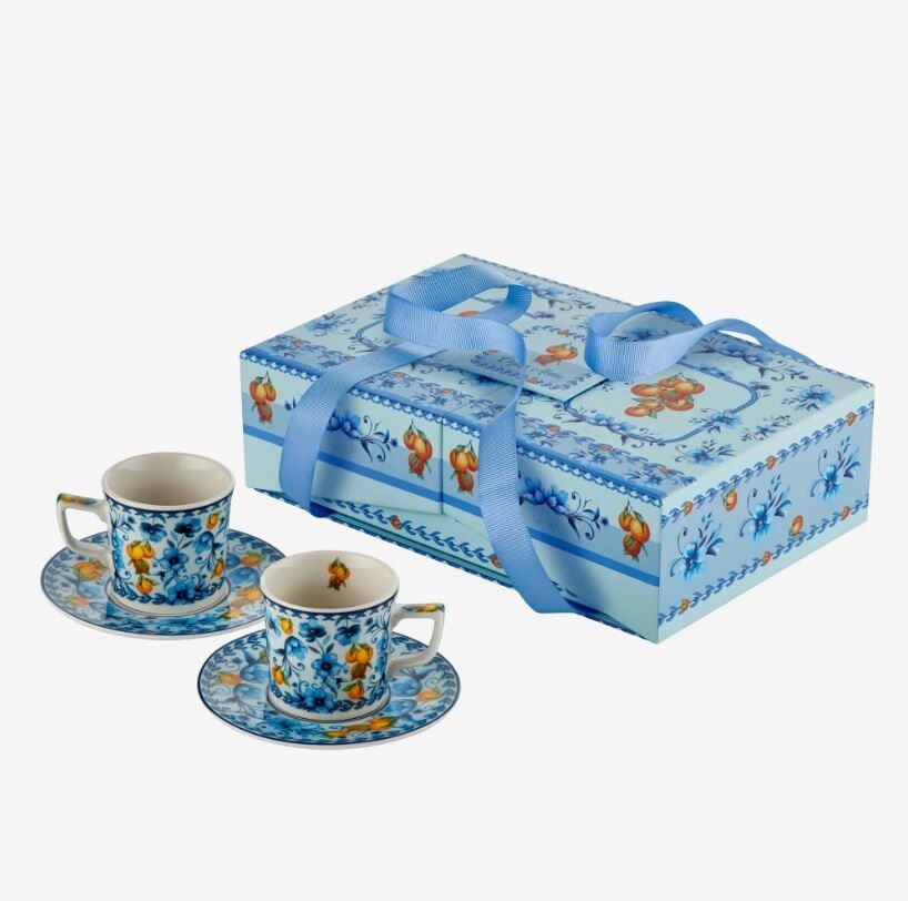 Mavi Porselen Kahve Fincan Seti 120 Ml Arancia Collection