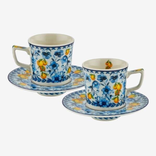 Mavi Porselen Kahve Fincan Seti 120 Ml Arancia Collection