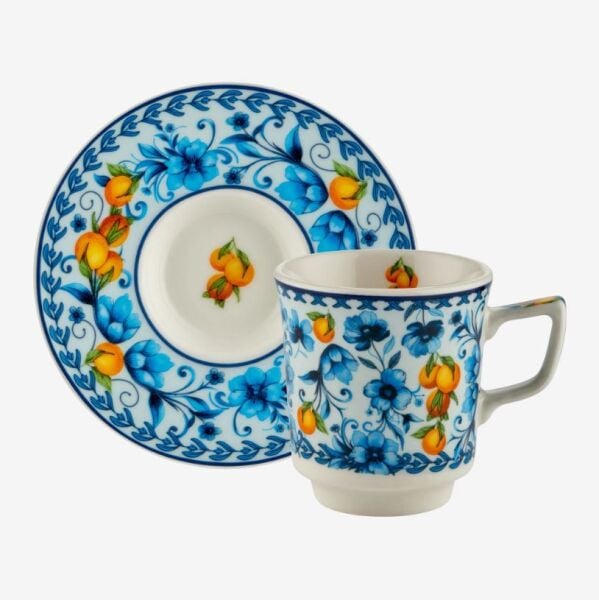 Mavi Porselen Kahve Fincan Seti 120 Ml Arancia Collection