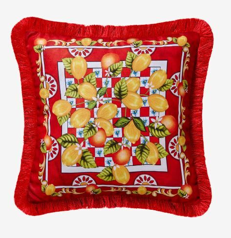 Kırmızı Kadife Dekoratif Yastık 45X45 Cm Portofino