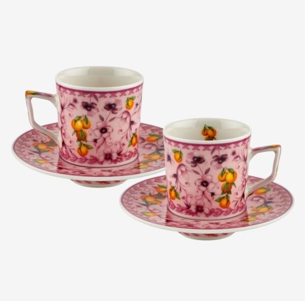 Pembe Porselen Kahve Fincan Seti 120 Ml Arancia Collection
