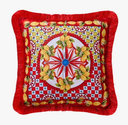 Kırmızı Kadife Dekoratif Yastık 45X45 Cm Portofino