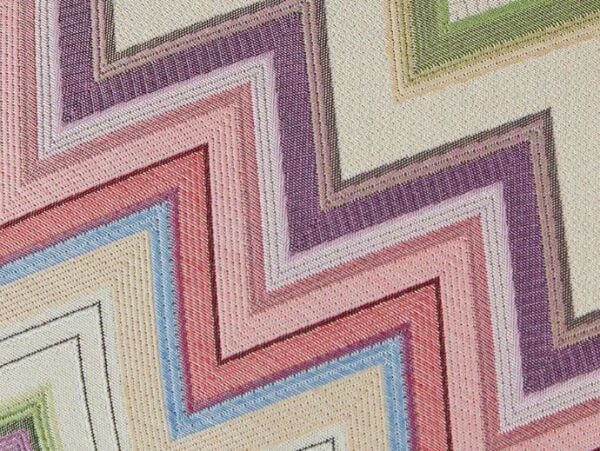 Agadir Turuncu Çok Renkli Zigzag Desenli Dekoratif Yastık 40 x 40 cm