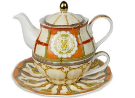 HORSES TEK KİŞİLİK ÇAY SETİ TURUNCU