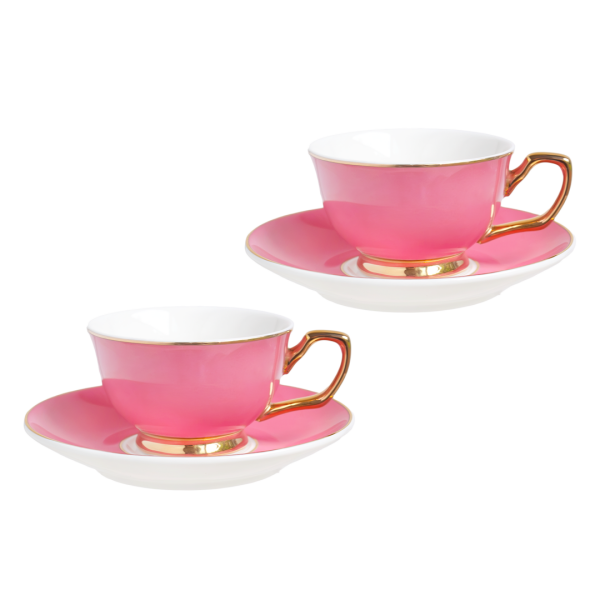 Fuşya 2 li Kahve Fincan Seti