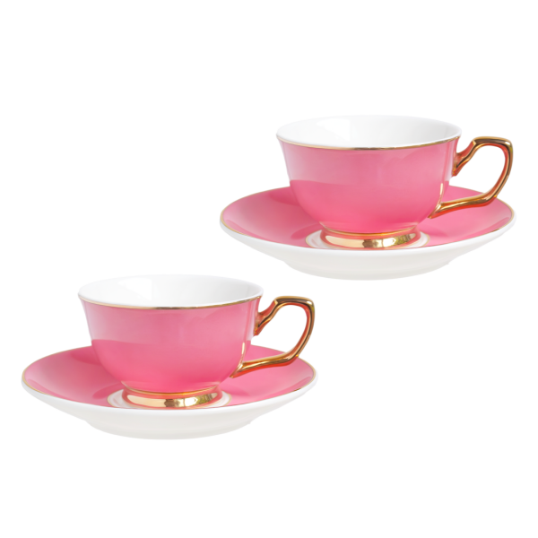Fuşya 2 li Kahve Fincan Seti