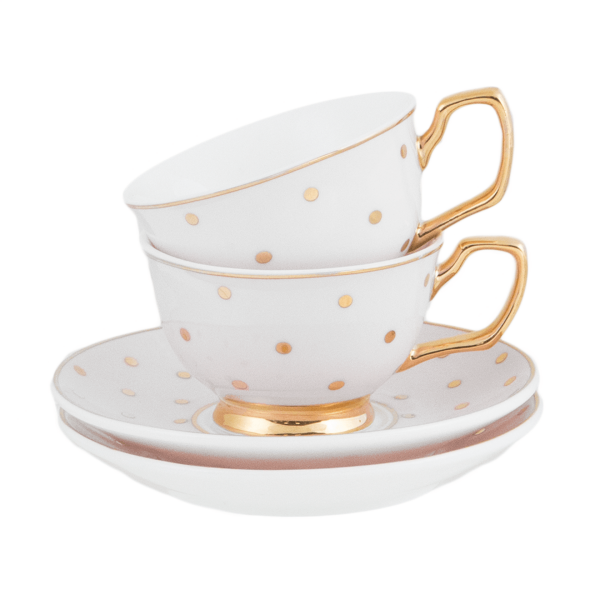 Ivory Polka Gold 2 li Kahve Fincanı
