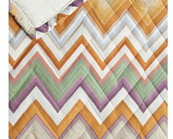 Andres 159 Turuncu Çok Renkli Zigzag Desenli Yatak Örtüsü