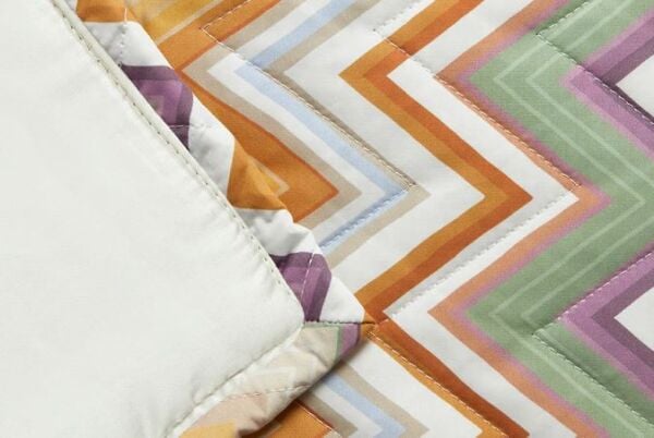 Andres 159 Turuncu Çok Renkli Zigzag Desenli Yatak Örtüsü